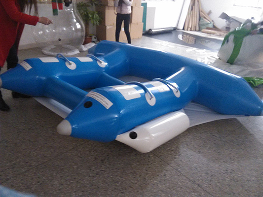 Κίνα Πράσινο μπλε 0.9mm βάρκα 4m * 3m/3m*2.3 Μ αθλητικών μπανανών νερού PVC προμηθευτής